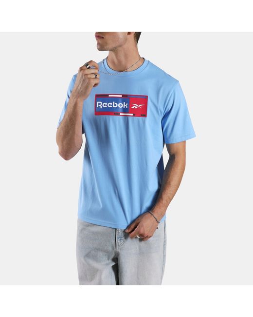 Reebok Blue Tri-Color Badge T-Shirt