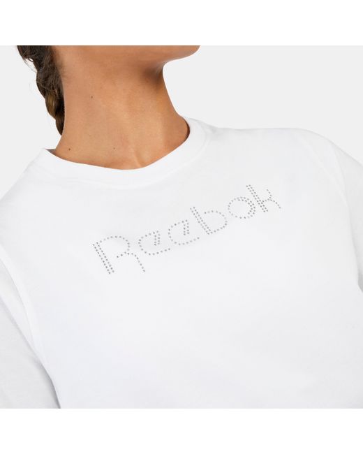 Reebok White Studded Logo T-Shirt