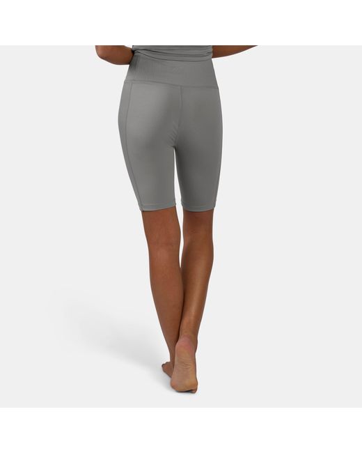 Reebok Gray Lux Peached Biker Shorts