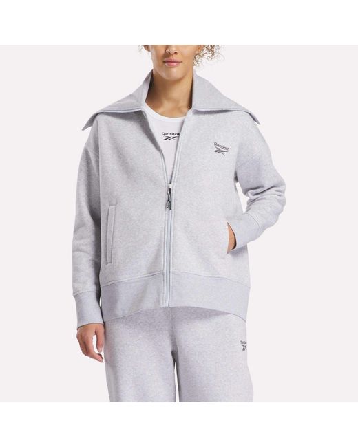 Reebok Gray Wardrobe Essentials Retro Zip Top