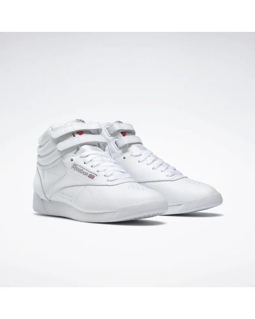 Reebok White Freestyle Hi Trainers