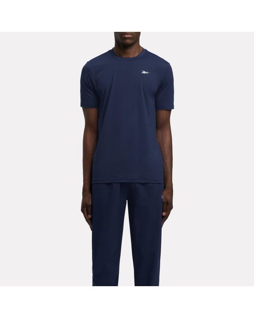 Reebok Blue Id Train Stretch Tech T-Shirt