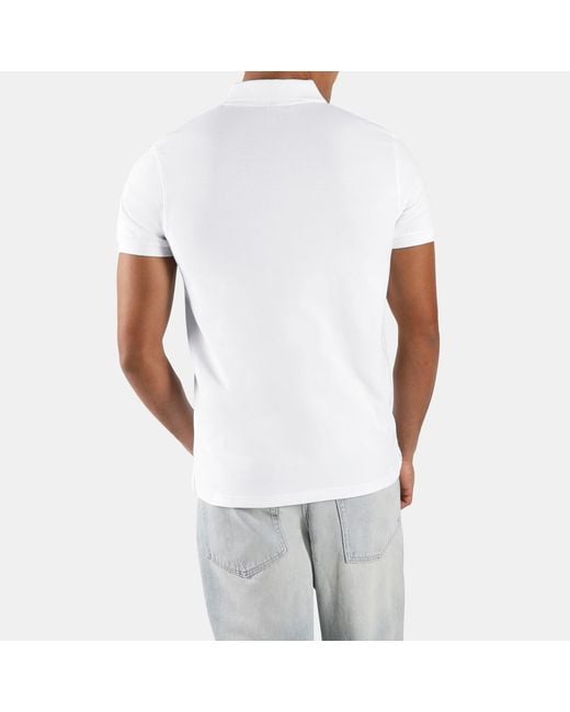 Reebok White Blaze Embroidered Short-Sleeve Polo Shirt