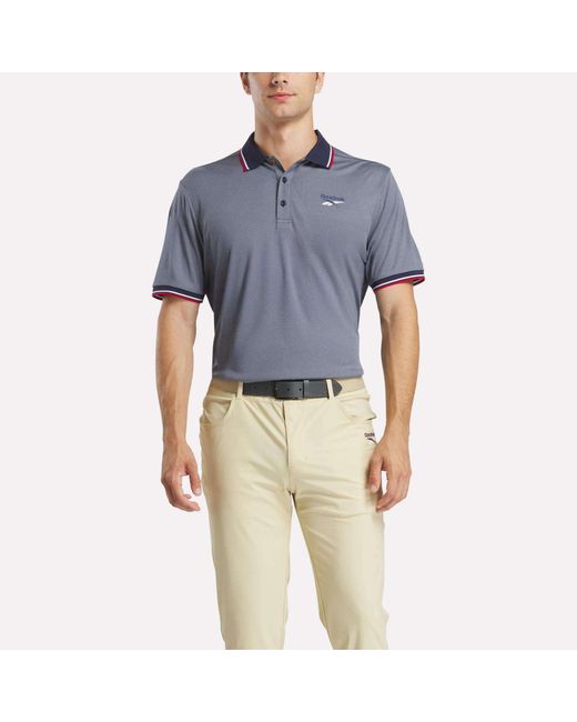 Reebok Blue Country Club Oxford Pique Polo Shirt for men