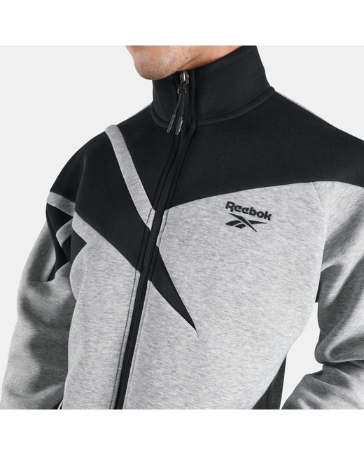 Reebok Black Dreamblend Spacer Vector Track Jacket for men