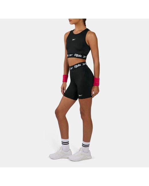 Reebok Blue Id Train Ruched Biker Shorts