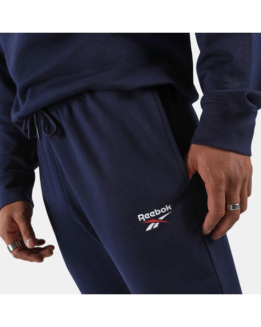 Reebok Blue Id Small Logo French Terry Jogger Track Pants for men