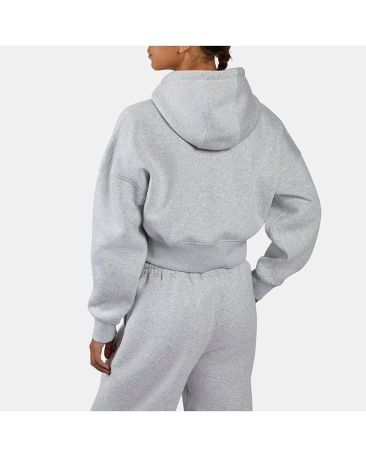 Reebok Gray Wardrobe Essentials Cropped Hoodie
