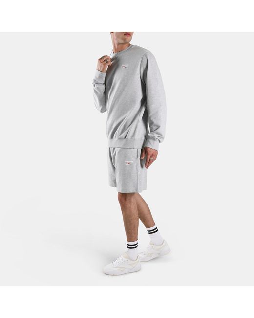 Reebok Gray Id Small Logo Crew Sweatshirt for men