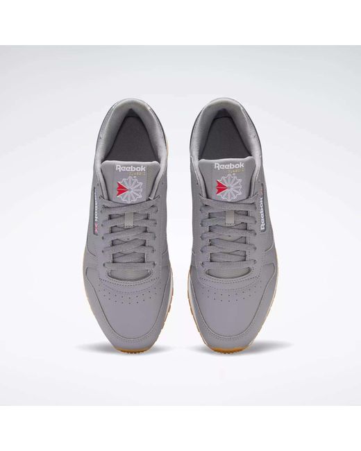 Sepatu Reebok Grey Reebok Classic Leather Shoes in Gray | Lyst