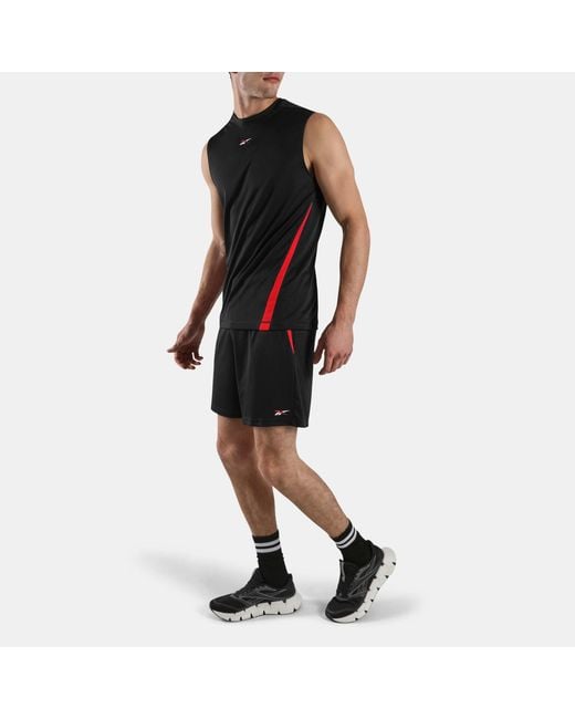 Reebok Black Id Train Blocked Knit Shorts for men