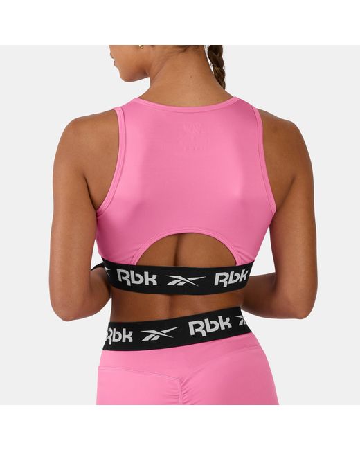 Reebok Red Id Train Cutout Sports Bra Top