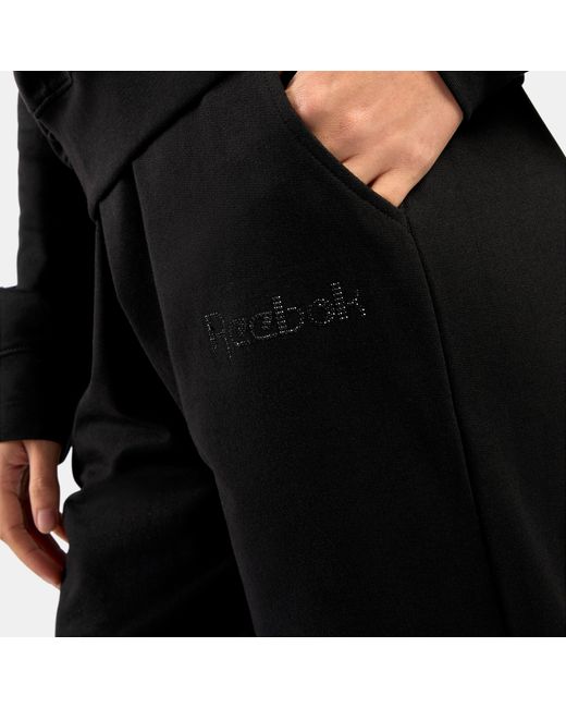 Reebok Black Studded Logo Pants