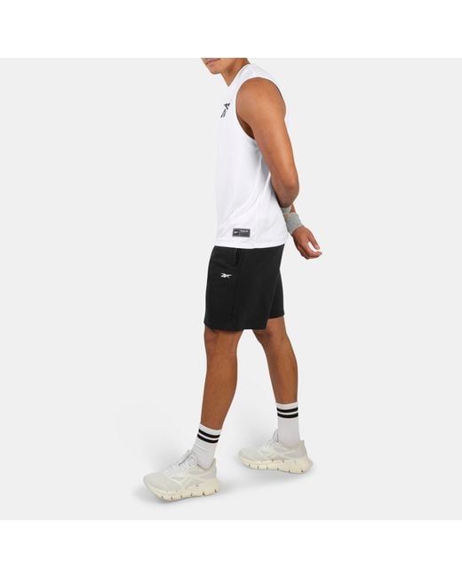 Reebok White Id Basketball Sleeveless T-Shirt for men