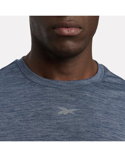 Reebok Blue Id Train Melange Tech T-Shirt
