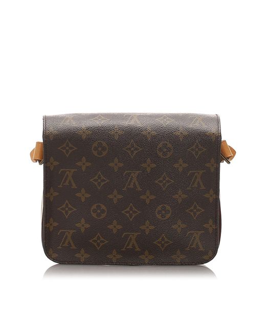 Louis Vuitton Pre-owned Vintage Brown Monogram Canvas Cartouchiere Mm France in Beige (Natural ...