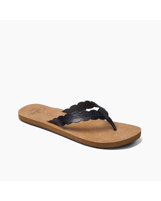 Reef Leather Cushion Celine in Black/Tan (Brown) | Lyst