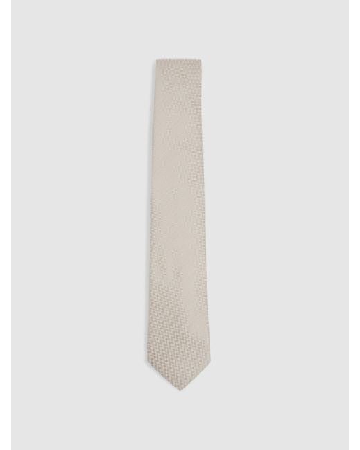 Reiss White Ceremony - Champagne Ceremony Textured Silk-blend Tie, One for men