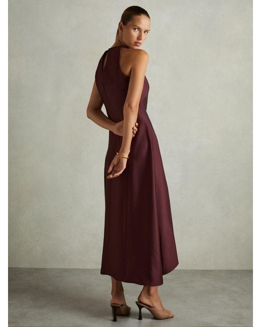 【海外限定】REISSドレス☆Micah Satin Drape Tuck Midi Dress i Reiss Satin Drape Tuck Midi Dress in Blue - REISS