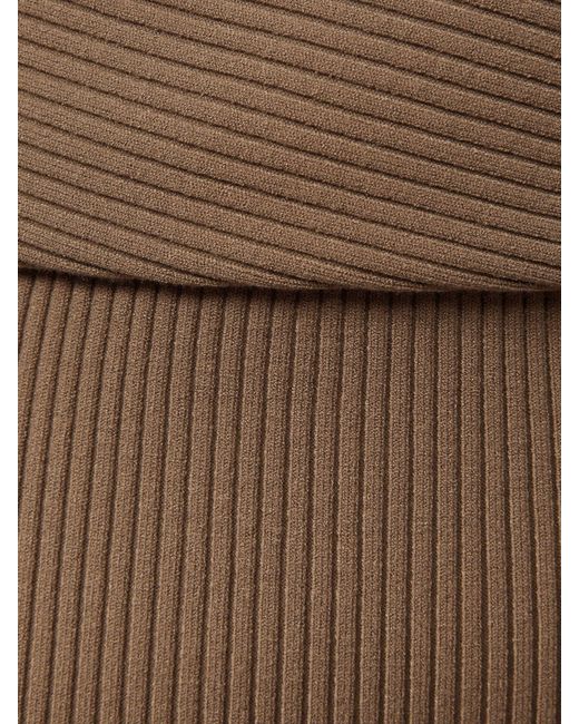 Reiss Multicolor Lara - Mink Off-the-shoulder Ribbed Midi Dress, L (us 12-14)