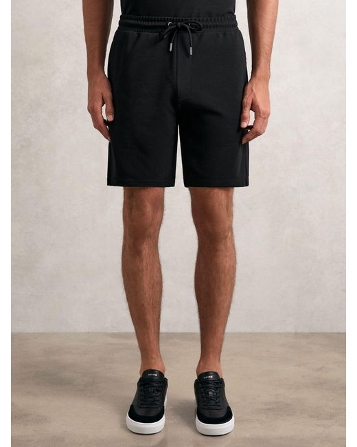 Reiss Black Textured Drawstring Shorts for men