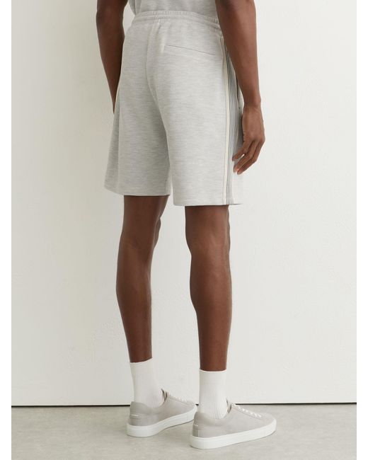 Reiss Natural Textured Side-Stripe Drawstring Shorts for men