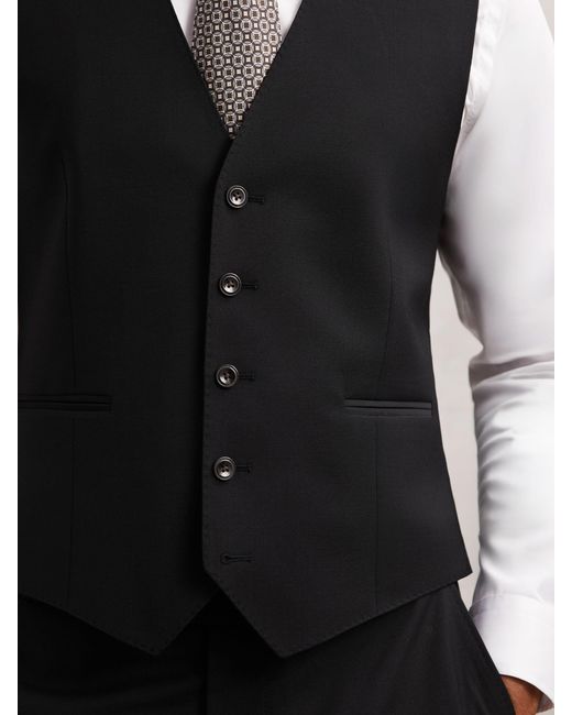 Reiss Promise - Black Wool-blend Tailored-fit Waistcoat, 44 R for men
