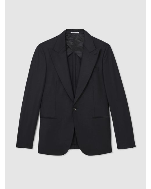 Reiss Blue Oscar - Navy Single-breasted Wool-blend Suit Blazer Classic-fit, 44 R for men
