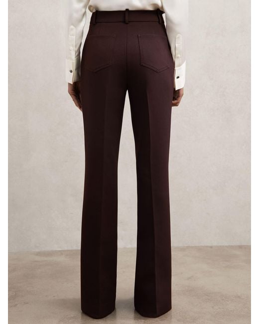 Reiss Multicolor Petite Twill Patch-Pocket Flared Trousers