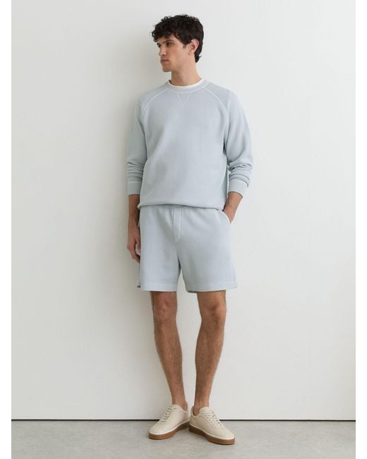 Reiss Drift - Light Blue Cotton-piqué Garment-dyed Sweatshirt, S for men