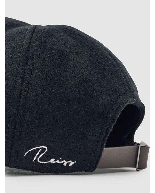 Reiss Blue Sable - Navy Wool-blend Baseball Cap, One for men