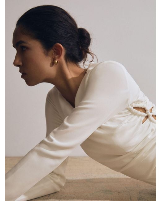 Reiss White Lorna Atelier Cut-Out Rope Detail Dress