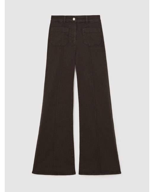 Reiss Natural Petite Patch-Pocket Flared Jeans