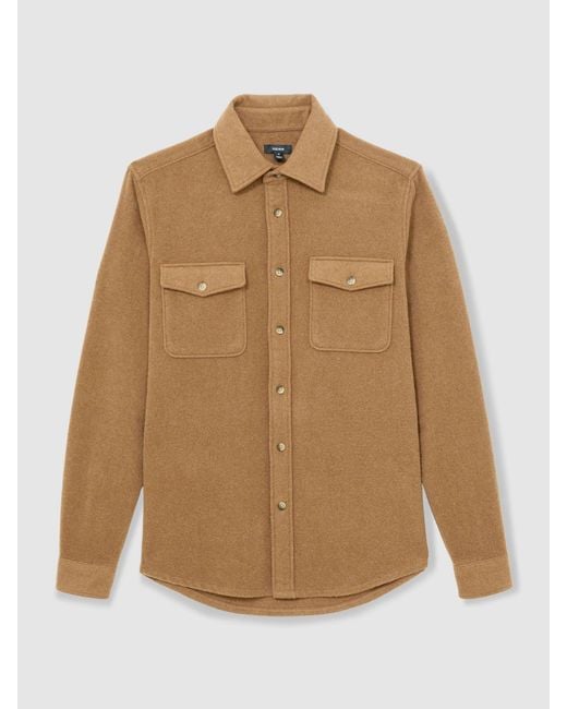 Reiss Natural Twin-Pocket Overshirt With Wool for men