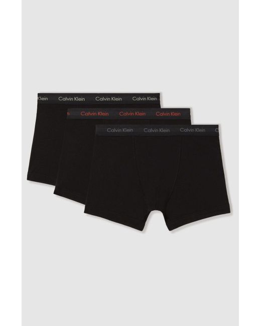 Calvin Klein Black Calvin Underwear Trunks 3 Pack for men