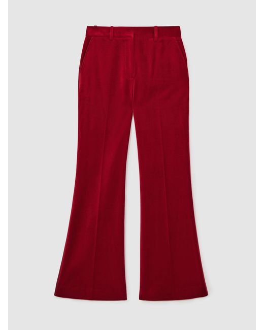 Reiss Petite Velvet Tuxedo-Stripe Flared Trousers