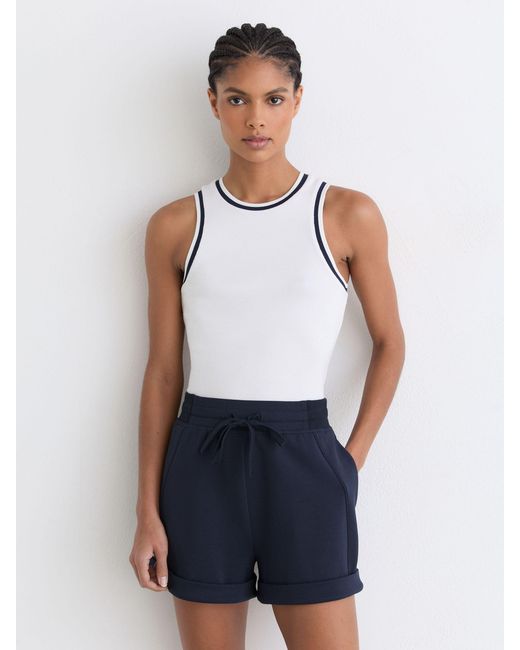 Reiss Blue Premium Interlock Drawstring Shorts
