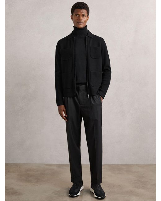 Reiss Roberto - Black Four-pocket Zip-through Cardigan, Xxl for men