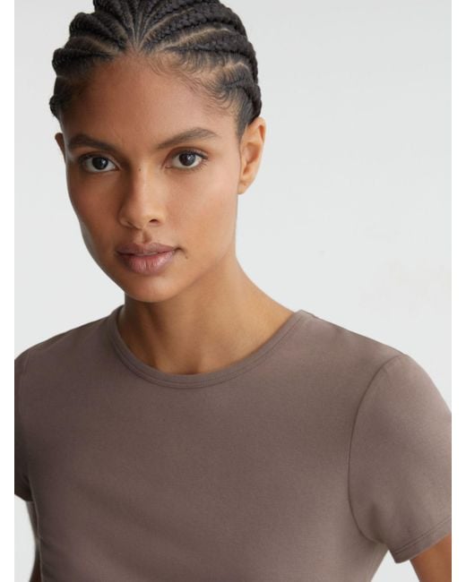 Reiss Blue Stretch-Cotton Crew-Neck T-Shirt