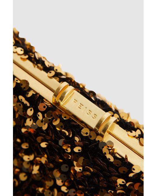 Reiss Mayfair Bronze Sequin Clutch Bag in Black Lyst