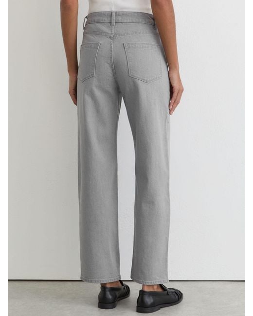 Reiss Gray Selin Mid-Rise Straight-Leg Jeans