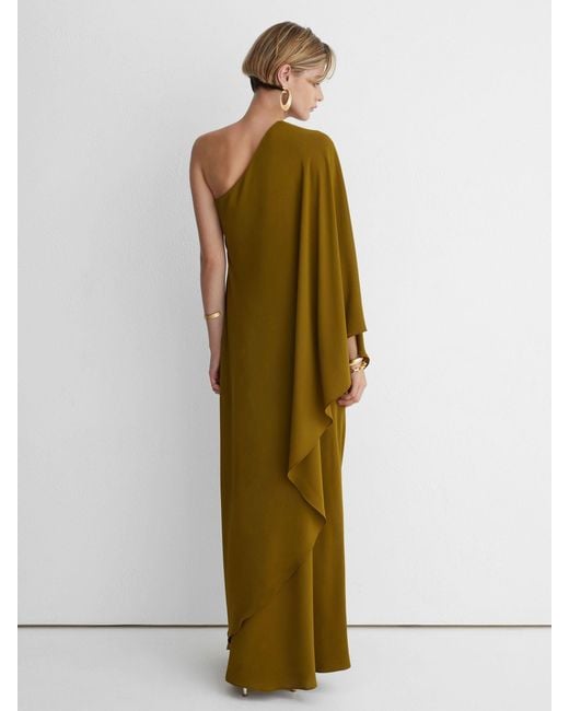 ATELIER Green One Shoulder Maxi Dress