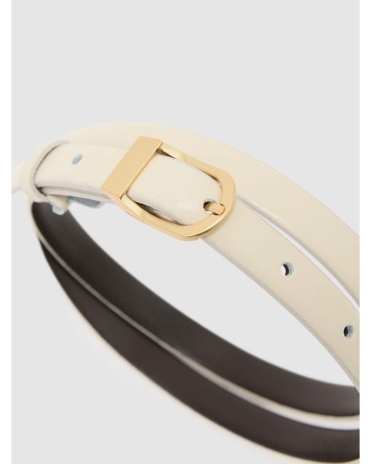 Reiss Natural Leather Mini-Buckle Belt