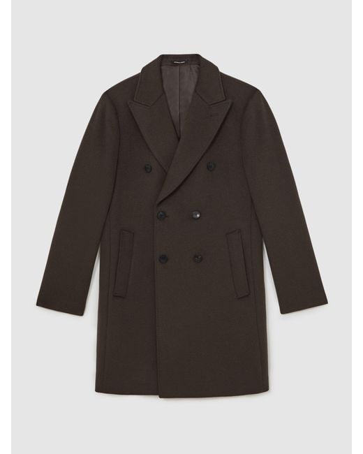 Reiss Multicolor Wool-Blend Double-Breasted Overcoat for men