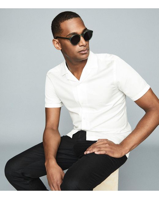 cuban collar shirt white
