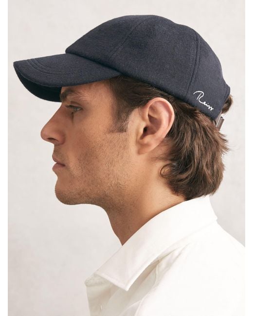 Reiss Blue Sable - Navy Wool-blend Baseball Cap, One for men