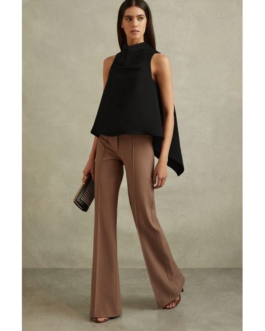 Reiss Brown Simone Neck Top Plain