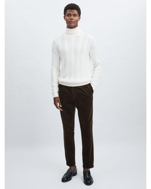 Oscar Jacobson White Oscar Regular-Fit Corduroy Trousers for men