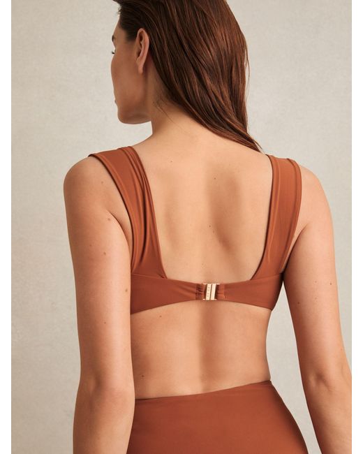 Reiss Brown Twist Front Bikini Top