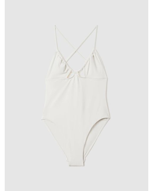 Bondi Born White Lula Swimsuit Ruched